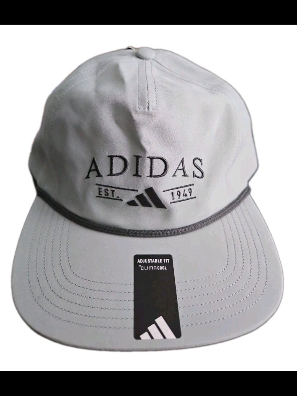 Adidas Clima Cool Rope Trim Polyester Adjustable Fit Grey Men's Hat Cap